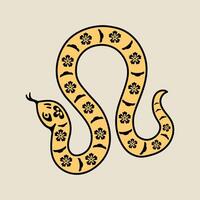 A snake with flowers on it vector