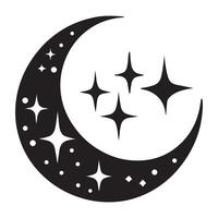 Charming Crescent Moon with Stars Illustration vector