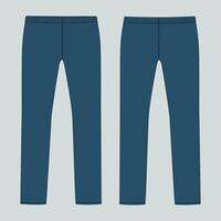 A pair of blue pants with a zipper on the side vector