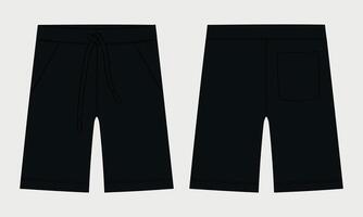 A pair of black pants with a drawstring vector
