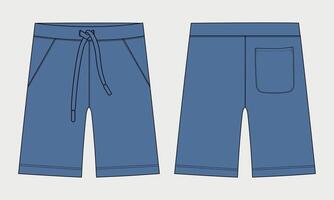 A pair of blue sweatpants with a drawstring vector
