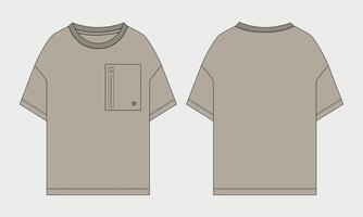 A t - shirt with a pocket on the front and back vector