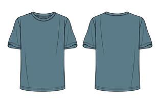 A blue t - shirt with a front and back view vector