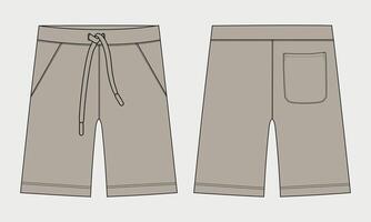 A pair of shorts with a drawstring and elastic waistband vector
