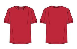 Red t - shirt template, front and back view vector