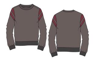 Sweater template Front and back isolated on white vector