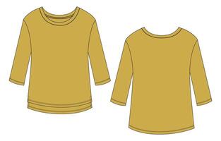 The long sleeve tunic sewing pattern vector