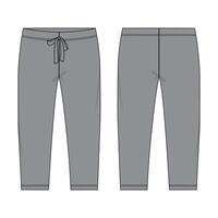 A pair of grey sweatpants with a drawstring vector
