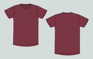 A maroon t - shirt with a short sleeve vector