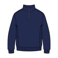 A blue sweatshirt with a zipper on the front vector