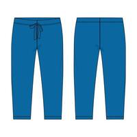 A pair of blue sweatpants with a drawstring vector