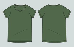 Green t - shirt template, front and back view vector