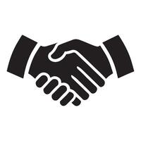 Solid Black Handshake Icon Graphic Design vector