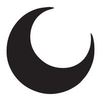 Elegant Crescent Moon Silhouette Art vector