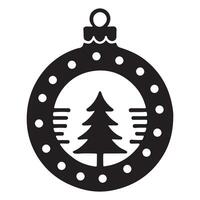 Christmas Ornament Silhouette Featuring a Forest Scene vector