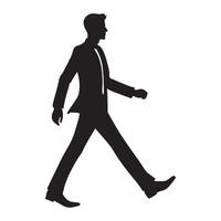 Silhouette of a Businessman Striding with Purpose vector