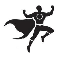 Powerful Superhero Silhouette in Flight Action Pose vector