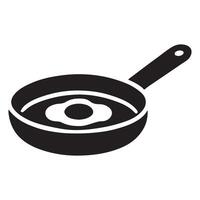 Fried Egg in Frying Pan Silhouette Icon vector