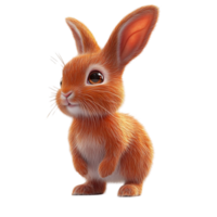 A small orange rabbit is standing on its hind legs png