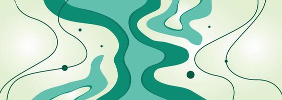 Trendy turquoise abstract background Composition of amorphous shapes and circles. vector