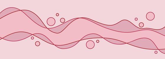 Trendy pink abstract background Composition of amorphous shapes and circles. Poster background with dynamic waves. vector