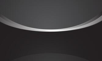 Abstract black gradient background with curved lines vector