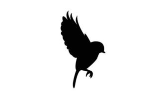 Flying Tit Bird Silhouette Design And Illustration. vector