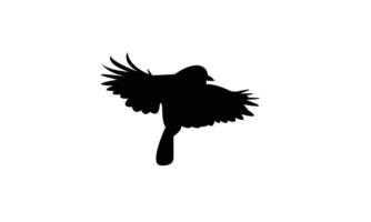 Flying Tit Bird Black Silhouette Design And Illustration. vector
