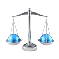 A balance scale with two blue balls on it png