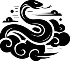 stylized snake entwined in clouds, symbolizing 2025 Chinese New Year vector