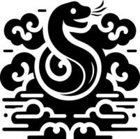 Chinese New Year design featuring snake and clouds, symbolizing prosperity vector