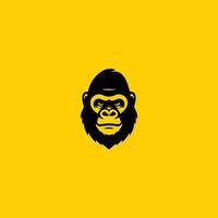 Modern and minimalistic gorilla head logo template vector