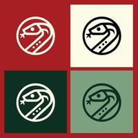 Wooden Snake Outline Logo Design for Chinese New Year, Symbolizing Wisdom and Prosperity with Elegant and Minimalist Aesthetic for Traditional and Modern Celebrations vector