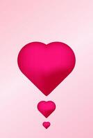 A charming heart-themed template with bold red and soft pink hearts framing a central white area, set against a soft pink. vector