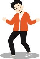 Man Dancing Character with Casual Clothes vector
