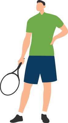 Man Tennis Player with Green Sportswear