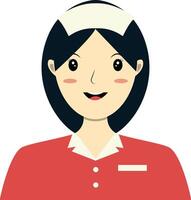 Girl Nurse Avatar with White Hat vector