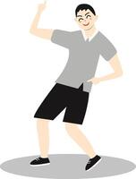 Man Dancing Character with Casual Clothes vector