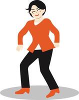Woman Dancing Illustration in Flat Design vector