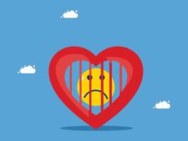 The face of suffering is in the cage of the heart vector