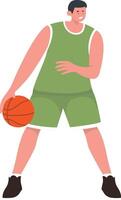 Man Basketball Player in Dribble Motion vector