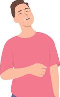 Man Laughing Illustration on White Background vector