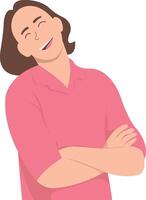 Man Laughing Illustration with Flat Design vector