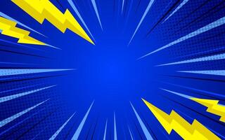 Comic pop art blank background with lightning effect. vector