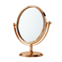 Minimalist Round Mirror with Black Base on Transparent Background png