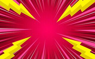 comic abstract pop art background with thunder. vector