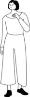 Woman Standing Pose with Short Hair vector