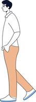 Illustration of a Man Walking with Hand in Pocket vector
