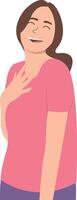 Woman Laughing Excited Illustration vector