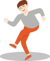 Man Dancing Character with Casual Clothes vector